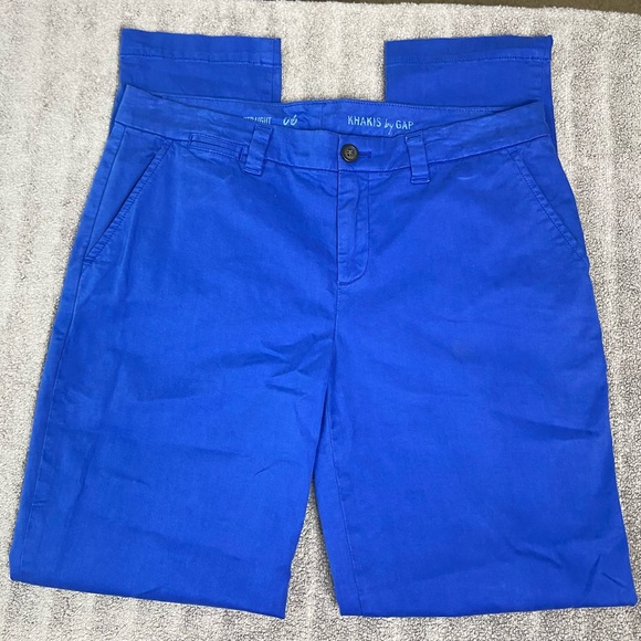 GAP Pants - Women's Gap Bright Blue Broken-In Straight Khakis size 6